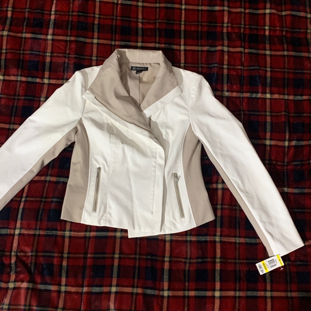 NWT! Inc. two tone soft leather jacket